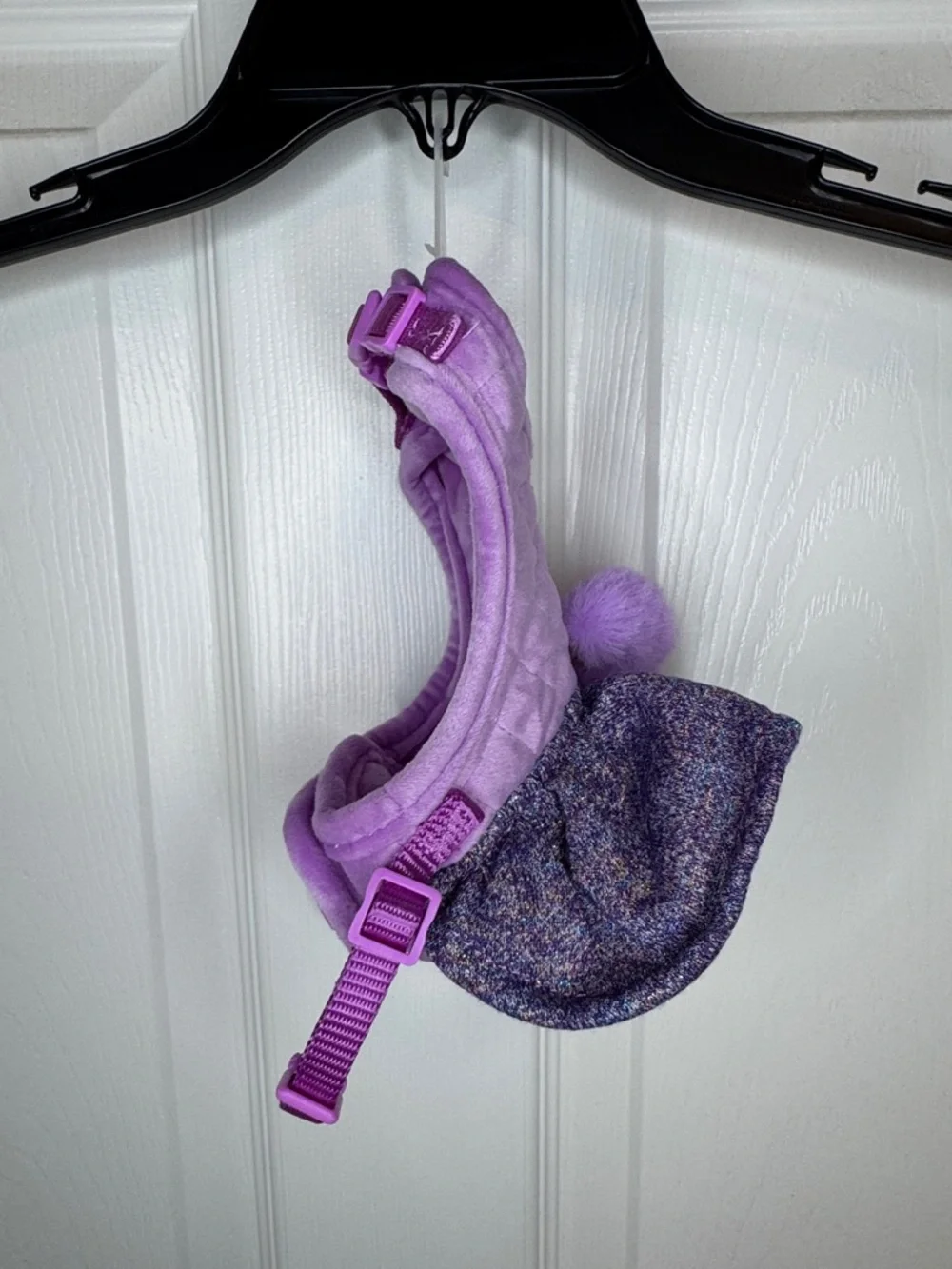 NWT Top Paw Purple Quilted Dog Harness/Dress with Pom-Pom